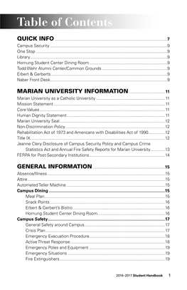 Table of Contents