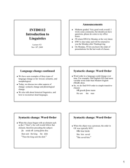 INTD0112 Introduction to Linguistics