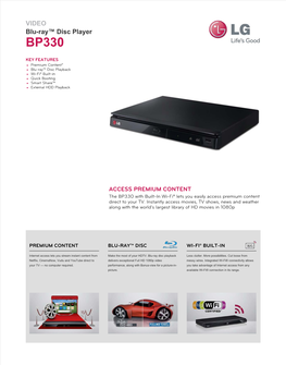 VIDEO Blu-Ray™ Disc Player BP330