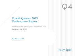 Fourth Quarter 2019 Performance Report