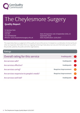 The Cheylesmore Surgery Newapproachcomprehensive