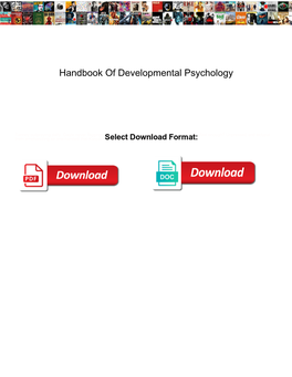 Handbook of Developmental Psychology