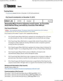 Agenda Item History - 2013.MM41.25