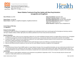 Newer Diabetes Treatments Drug Class Update with New Drug Evaluation: Semaglutide and Ertugliflozin