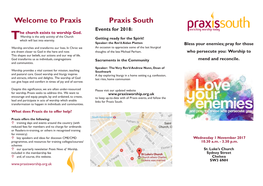 Welcome to Praxis Praxis South Events for 2018: He Church Exists to Worship God