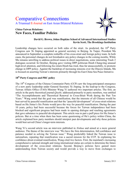 Comparative Connections a Triannual E-Journal on East Asian Bilateral Relations