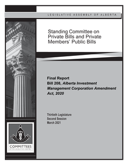 Standing Committee on Private Bills and Private Members’ Public Bills