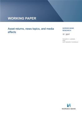 Working Paper 17/2017: Asset Returns, News Topics, and Media Effects