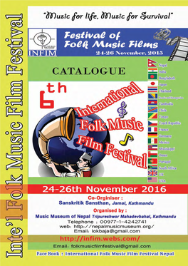 6Th International Folk Music Film Festival Catalogue 2016