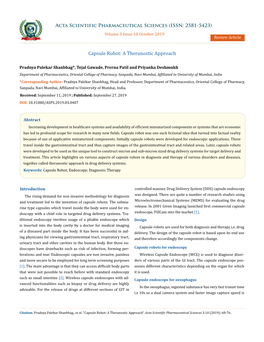 Capsule Robot: a Theranostic Approach