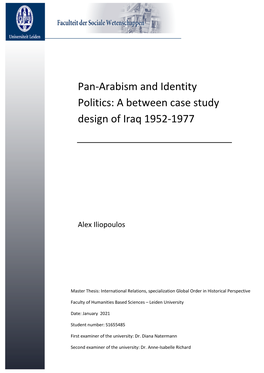 Pan-Arabism and Identity Politics: a Between Case Study