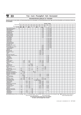 Trier - Irsch - Pluwig/Zerf - Kell - Hermeskeil Baustellenfahrplan Gültig Bis Vsl