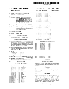(12) United States Patent (10) Patent No.: US 7,592,444 B2 Khvorova Et Al