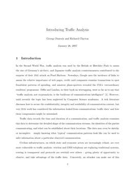 Introducing Traffic Analysis