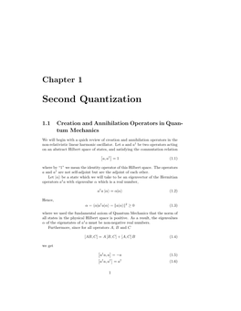 Second Quantization