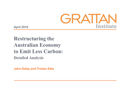 Restructuring the Australian Economy to Emit Less Carbon: Detailed Analysis