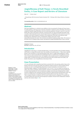 Angiofibroma of Soft Tissue: a Newly Described Entity; a Case Report and Review of Literature