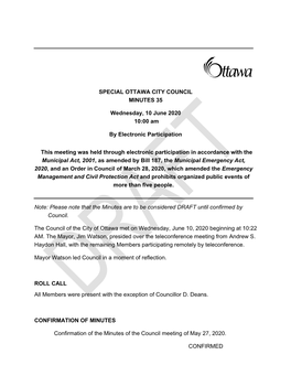 Special Ottawa City Council Minutes 35