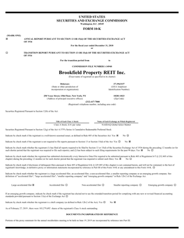 Brookfield Property REIT Inc. (Exact Name of Registrant As Specified in Its Charter)