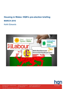 Housing in Wales: HQN's Pre-Election Briefing