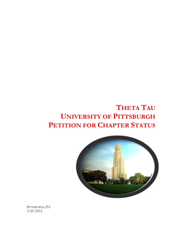 Theta Tau University of Pittsburgh Petition for Chapter Status