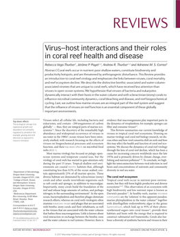 Virus–Host Interactions and Their Roles in Coral Reef Health and Disease