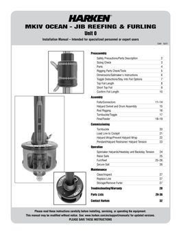 JIB REEFING & FURLING Unit 0