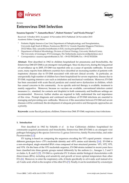 Enterovirus D68 Infection