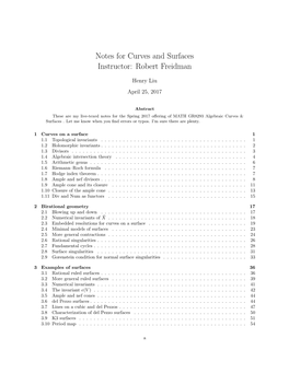 Algebraic Curves and Surfaces