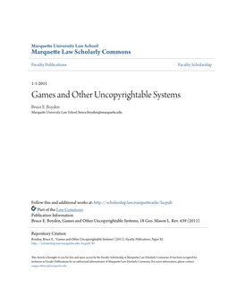 Games and Other Uncopyrightable Systems Bruce E