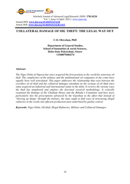 Collateral Damage of Oil Theft: the Legal Way Out