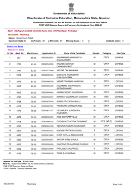 Directorate of Technical Education, Maharashtra State, Mumbai