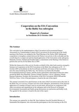 Seminar on Cooperation on the EIA Convention