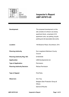 Inspectors Report (307/R307873.Pdf, .PDF Format 375KB)