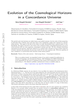 Evolution of the Cosmological Horizons in a Concordance Universe