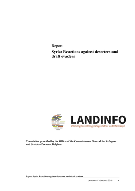 Syria: Reactions Against Deserters and Draft Evaders 03012018