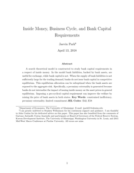 Inside Money, Business Cycle, and Bank Capital Requirements