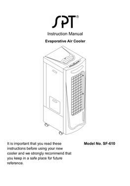 Instruction Manual Evaporative Air Cooler