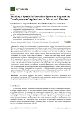 Building a Spatial Information System to Support the Development of Agriculture in Poland and Ukraine