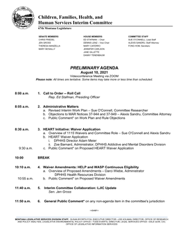 Children, Families, Health, and Human Services Interim Committee