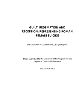 Representing Roman Female Suicide. Phd Thesis