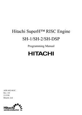 SH-1/SH-2/SH-DSP Programming Manual