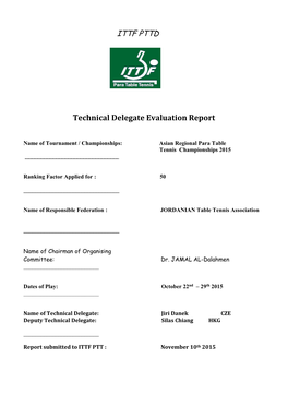 Technical Delegate Evaluation Report