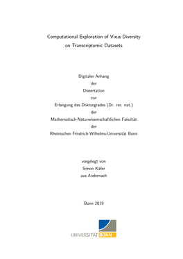 Computational Exploration of Virus Diversity on Transcriptomic Datasets