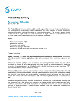 Ammonium Bifluoride CAS No