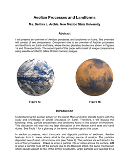 Aeolian Processes and Landforms