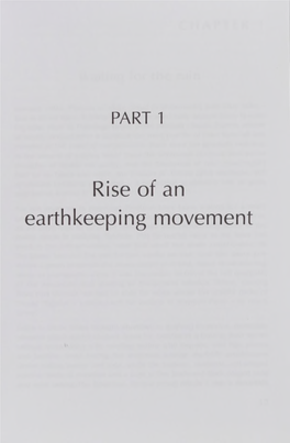 Rise of an Earthkeeping Movement CHAPTER 1