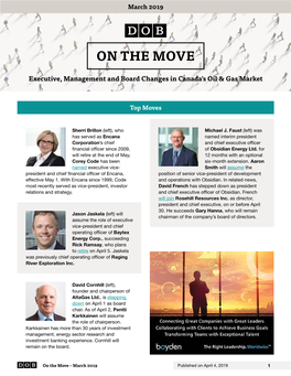 Executive, Management and Board Changes in Canada's Oil & Gas
