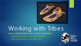 SOCIAL UNDERSTANDING and CULTURAL AWARENESS JIM WOODS, DIRECTOR of TRIBAL AFFAIRS, SPECIAL ASSISTANT to the DIRECTOR Native American Tribes Are Here