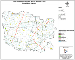 Tank Information System Map of Badami Taluk, Bagalakote District. Μ 1:90,000 Legend